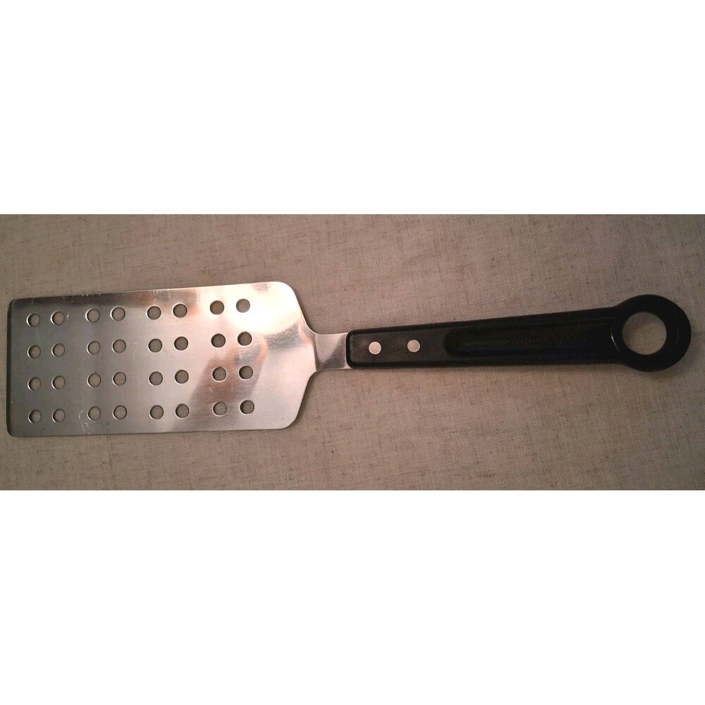 Vintage Farberware Large Commercial Slotted Spatula Stainless Steel 400F Black